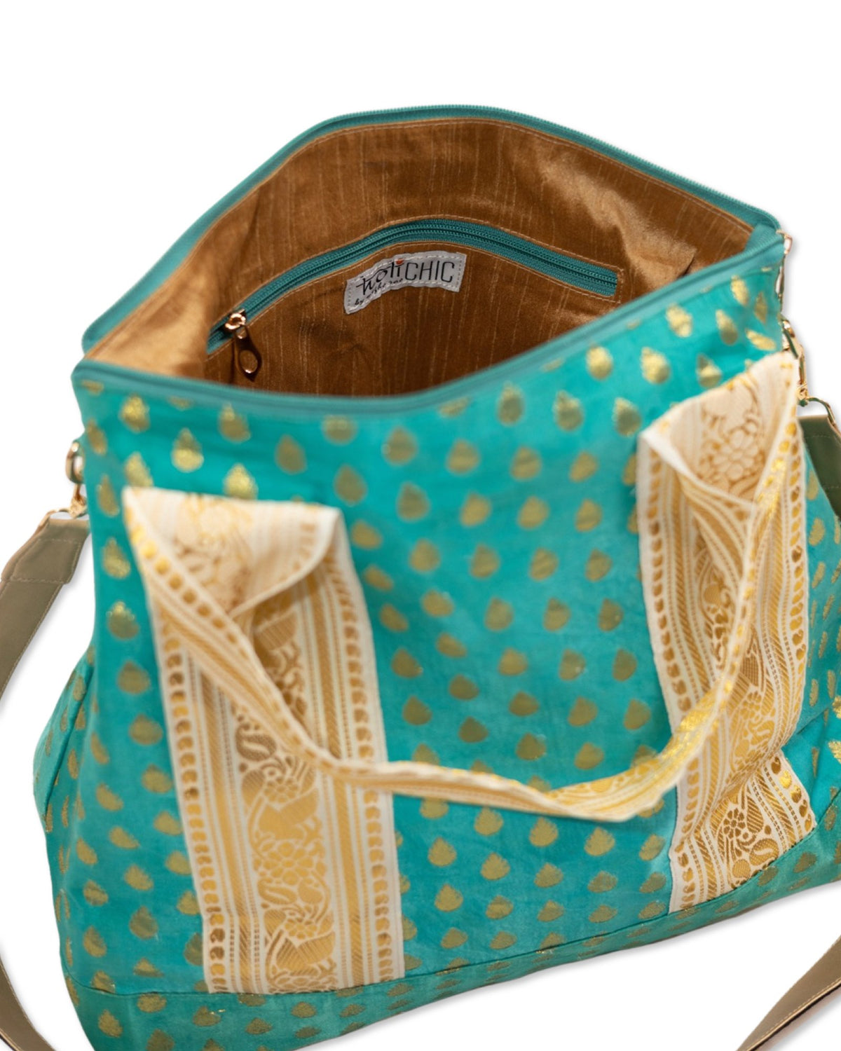 Turquoise Sari Duffle Bag - holiCHIC