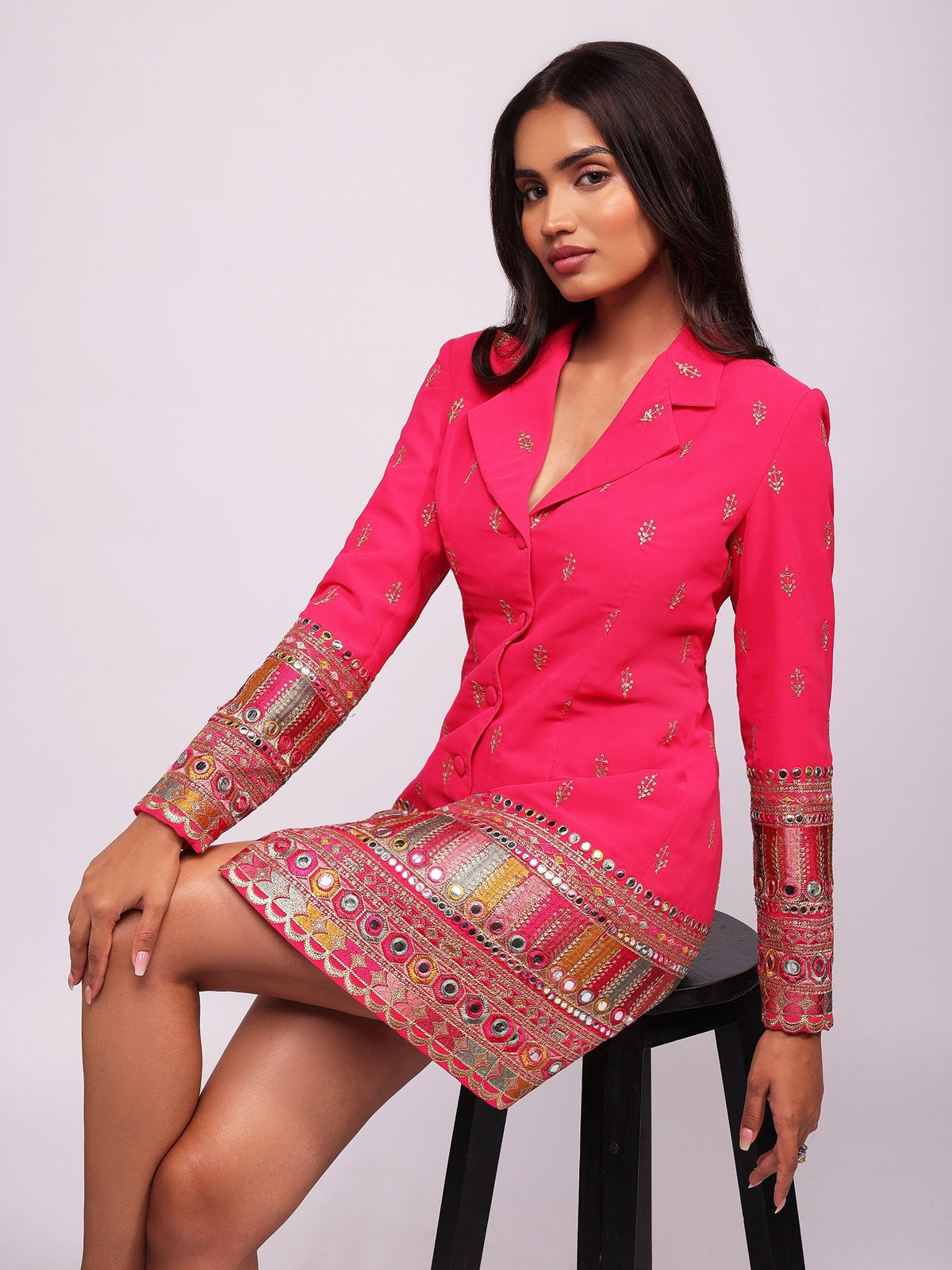 Jaipur Rose Blazer Dress - holiCHIC